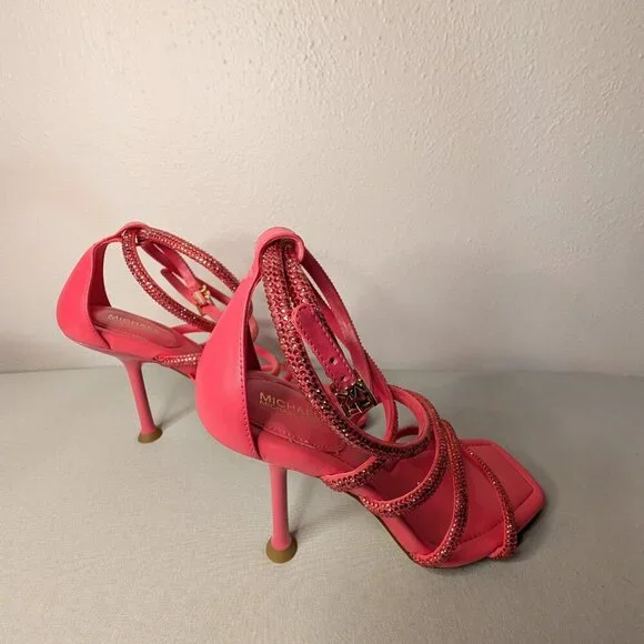 Michael Kors Imani Embellished Pink Sandal Size 8 - Picture 7 of 9